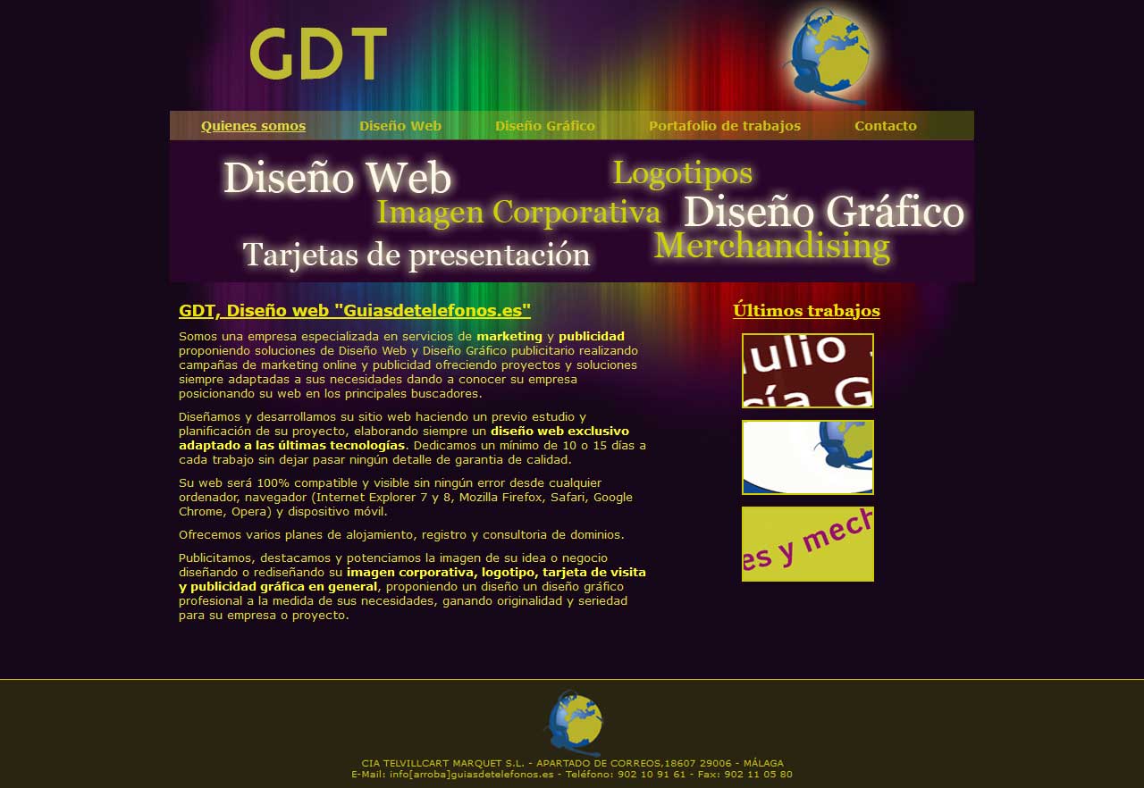 Diseño Web Diseño Gráfico - Guiasdetelefonos.es - Html, Css, Javascript, Jquery, Photoshop. Año 2008