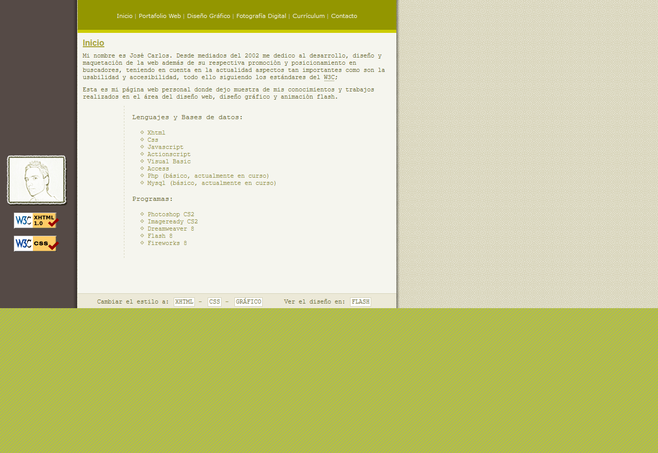 Diseño Web José Carlos Almansa Pérez - Diseñador de páginas webs - Xhtml 1.1 Strict - CSS. Año 2005